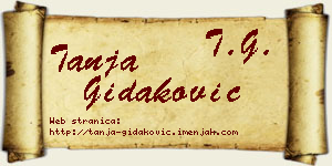 Tanja Gidaković vizit kartica